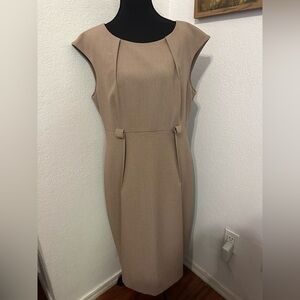 Connected Apparel Tan Midi Dress - Size 14